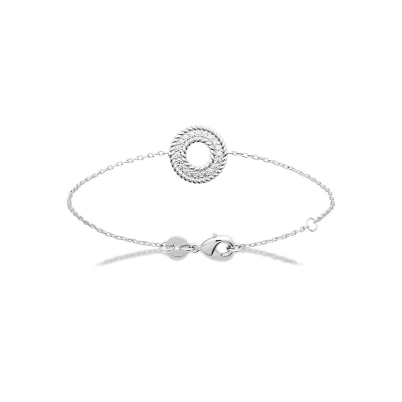 Bracelet Femme - Argent 925 - Oxyde de zirconium - Longueur : 18 cm