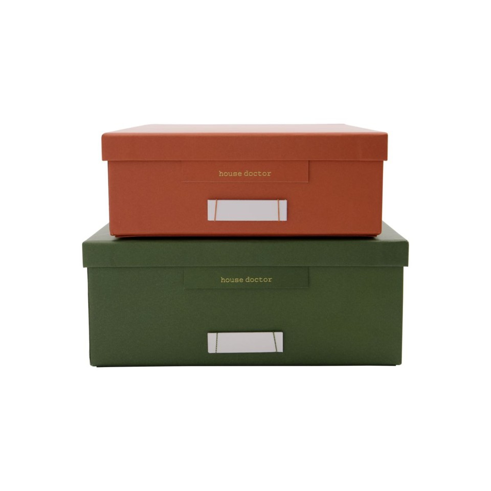 House doctor - Storage boxes, Keep - Green/Orange (202740282)