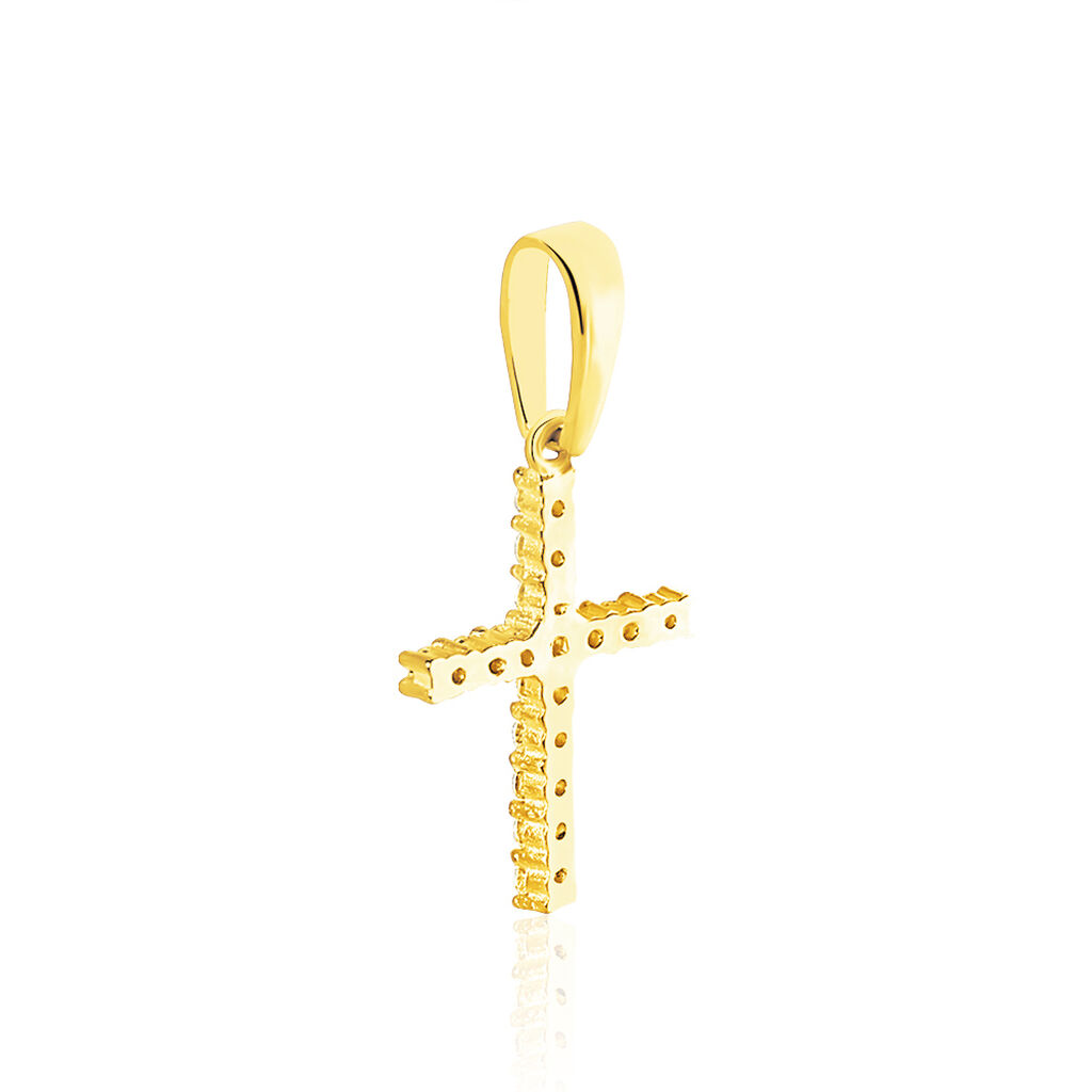 Pendentif Canice Croix Or Jaune Oxyde De Zirconium