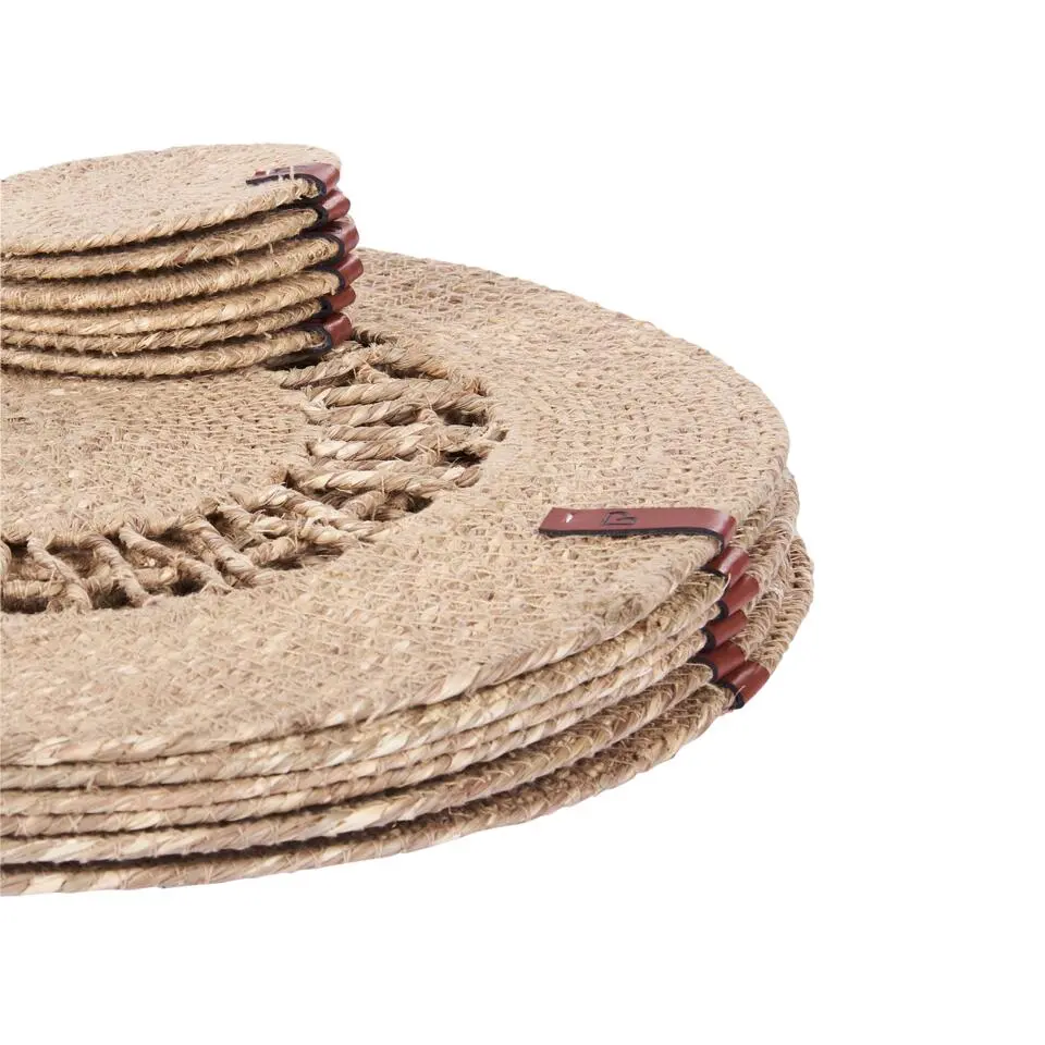 PEPPERBERRY - Set van 12 placemats en onderzetters - Natuurlijk - Jute