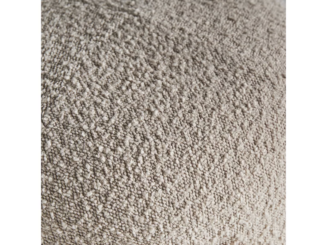 Repose- pied en coton bouclé brun clair 41x41x38 cm