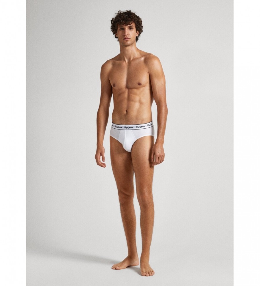 Cuecas Pepe Jeans Classic, pacote com 3 unidades, brancas.