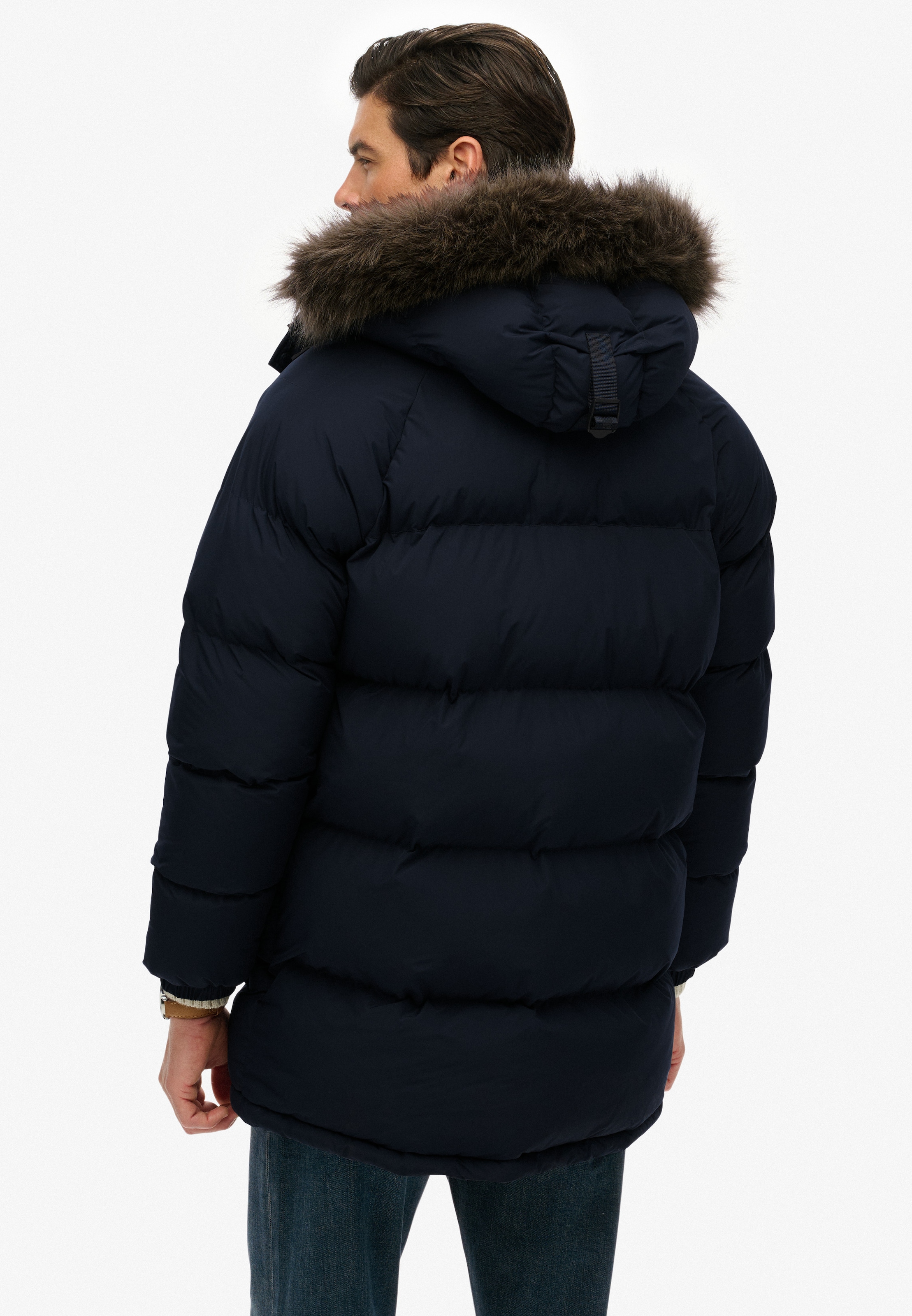 Superdry Steppjacke »EVEREST LONGLINE BAFFLED PARKA« mit Kapuze