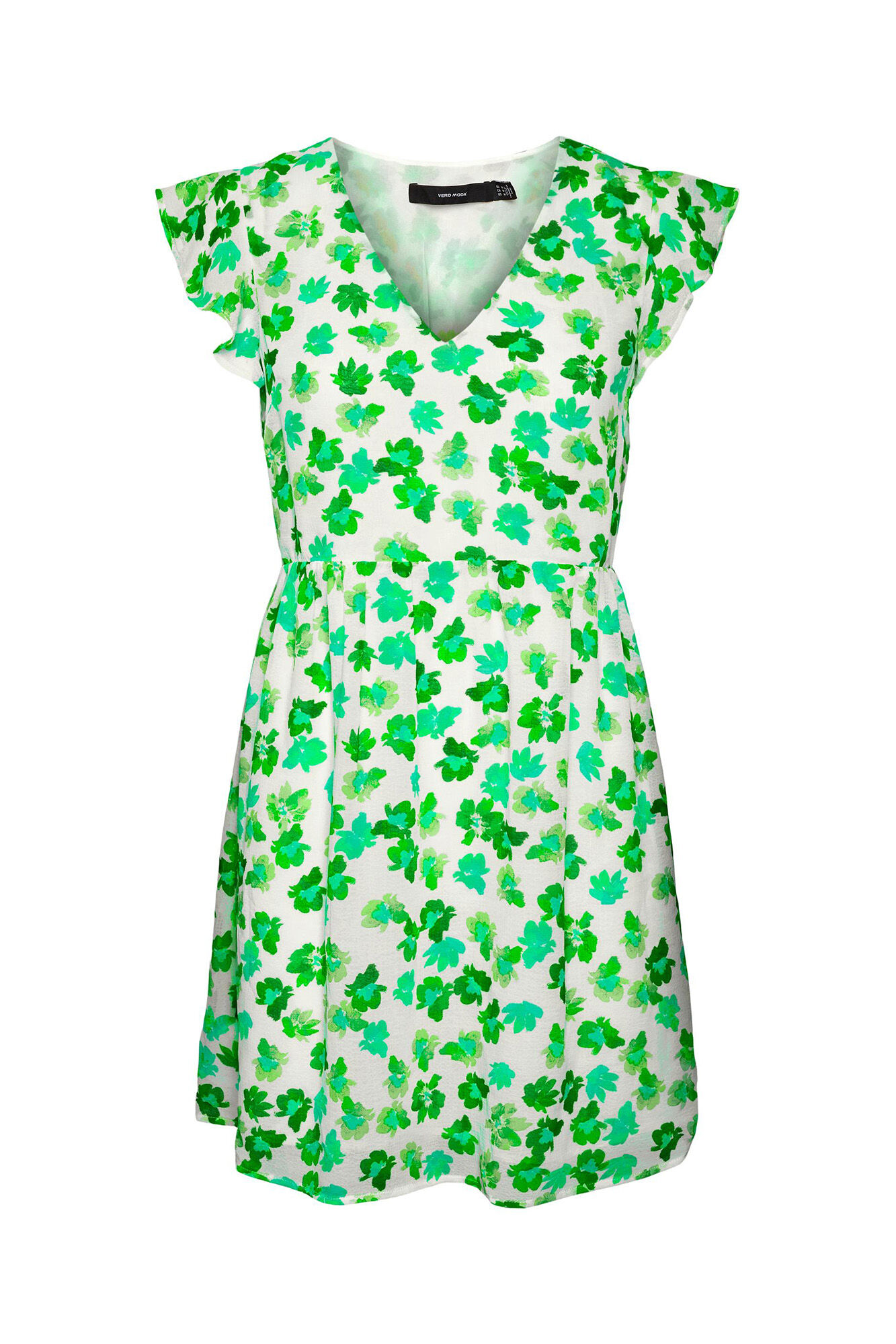Vestido curto com decote em V - Verde