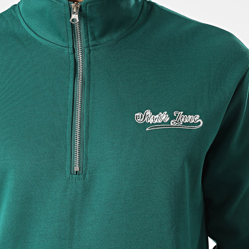 Sweat Col Zippé M22978PSW Vert