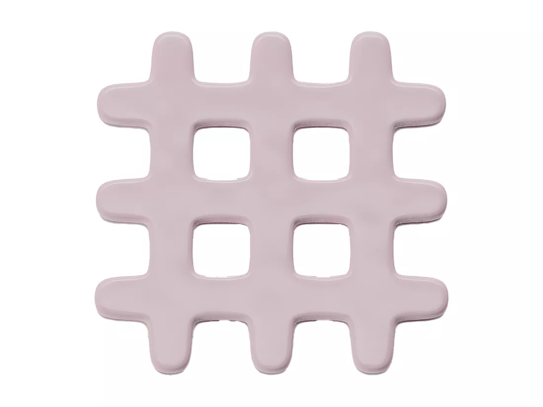BEAUBOURG - Sous-plat décoratif en céramique, grid rose