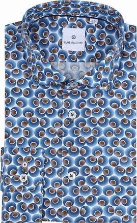 Blue Industry Overhemd Print Kobaltblauw 4116.41-KOBALT kopen