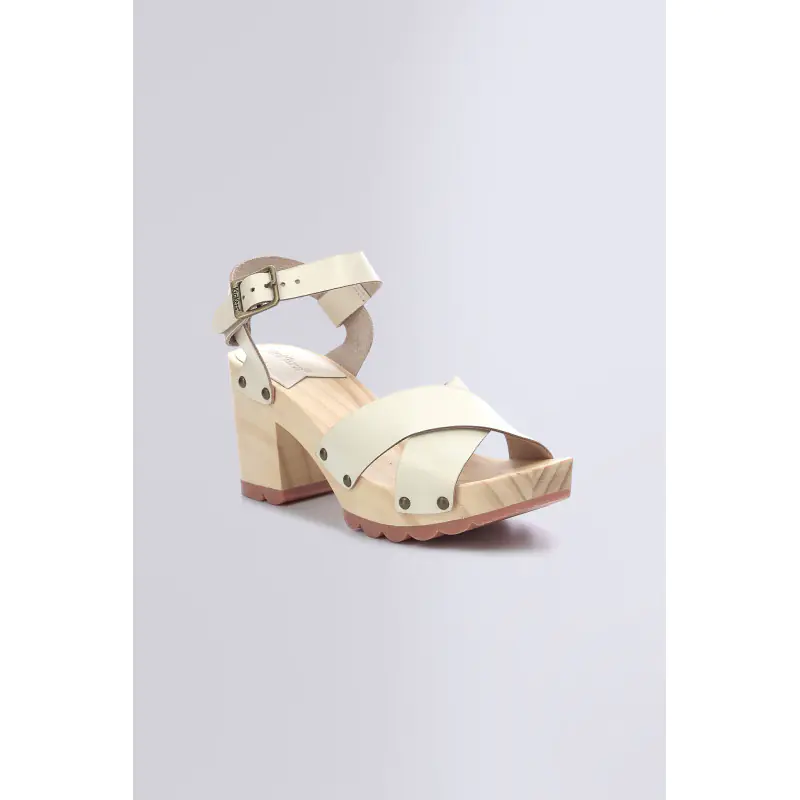 KICK WISE BLANC CASSE SANDALES Cuir Femme