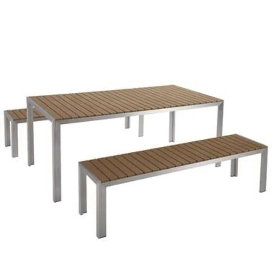 NARDO - Tuinset voor 6 - Lichte houtkleur - Kunsthout