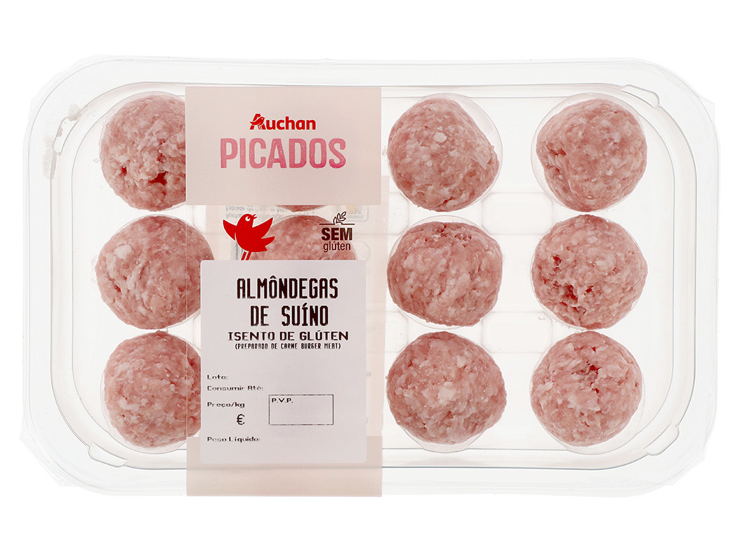 ALMONDEGAS DE PORCO SEM GLUTEN AUCHAN 350GR