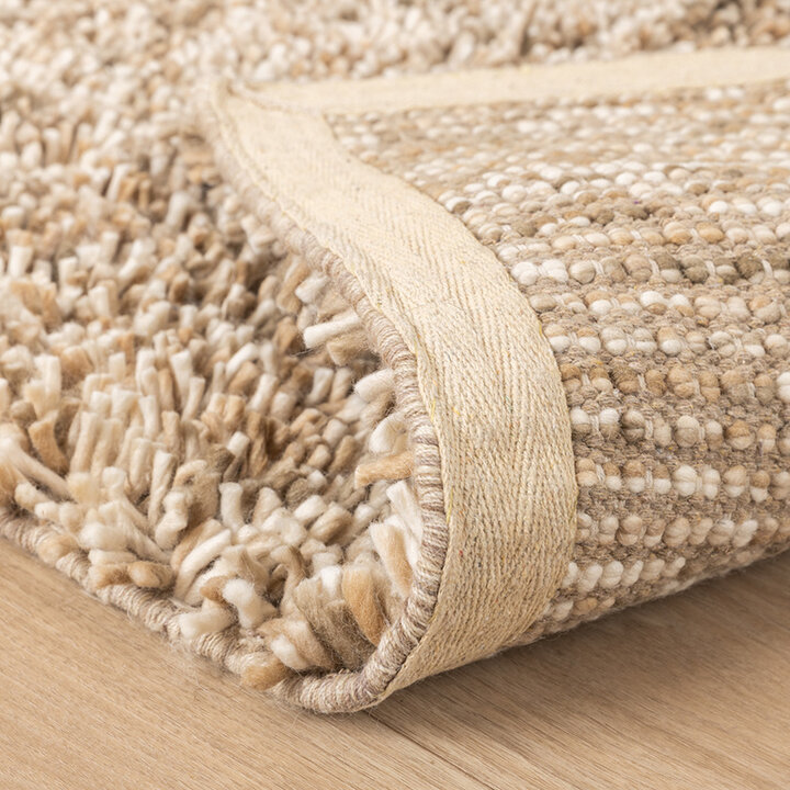 Hoogpolig wollen vloerkleed - Elin Beige
