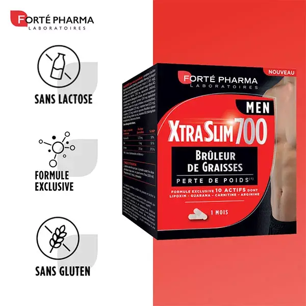 Forté Pharma Xtraslim 700 Queimador de Gordura Masculino para Perda de Peso - 120 cápsulas