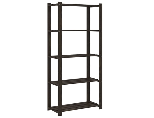 VIDAXL - Etagère Support de rangement à 5 niveaux noir 80x38x170 cm bois pin
