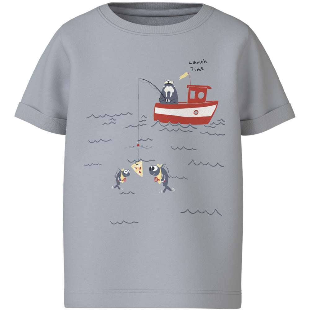 Køb Name It Pearl Blue Lunch Time Vux T-Shirt