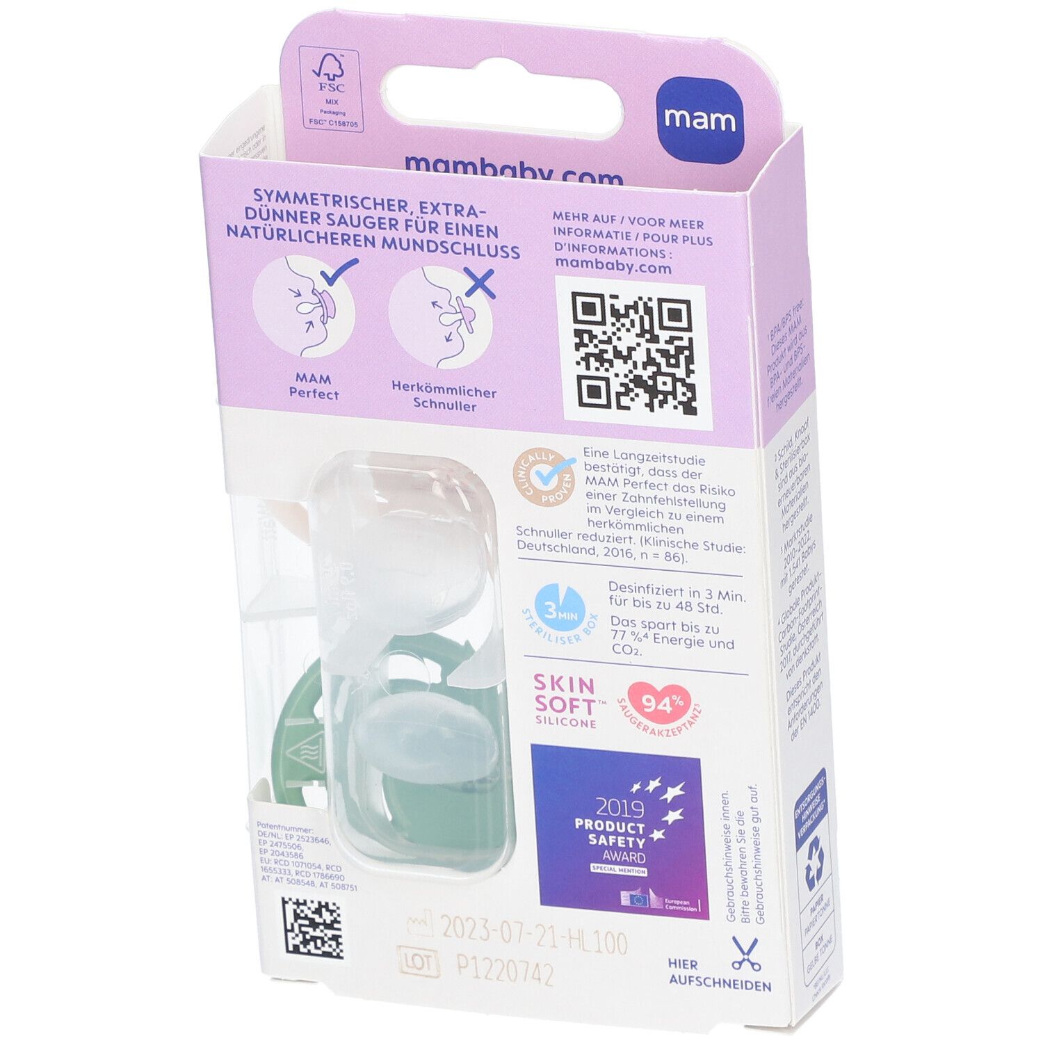 MAM Perfect Silikonschnuller 16+ Monate (Farbe/Motiv nicht wählbar)