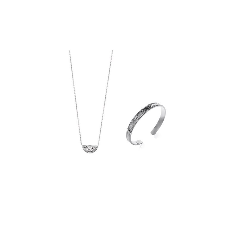 Collier Femme - Argent 925 - Oxyde de zirconium - Longueur : 45 cm
