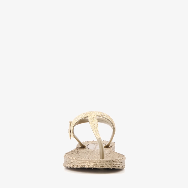 Supercracks meisjes teenslippers hielbandje goud