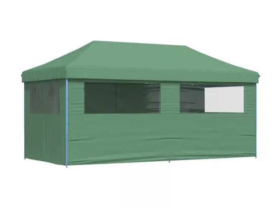 Tente de réception pliable escamotable 4 parois latérales vert