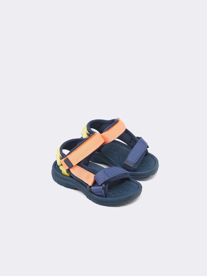 Sandália esportiva multicolorida - Azul Marinho