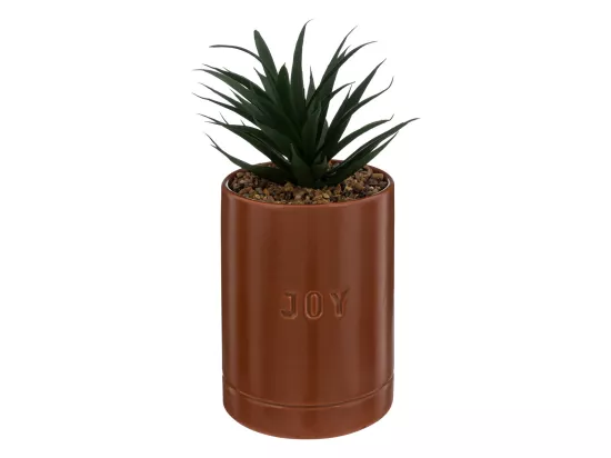 Plante artificielle pot en Céramique Marron Caramel H 20 cm