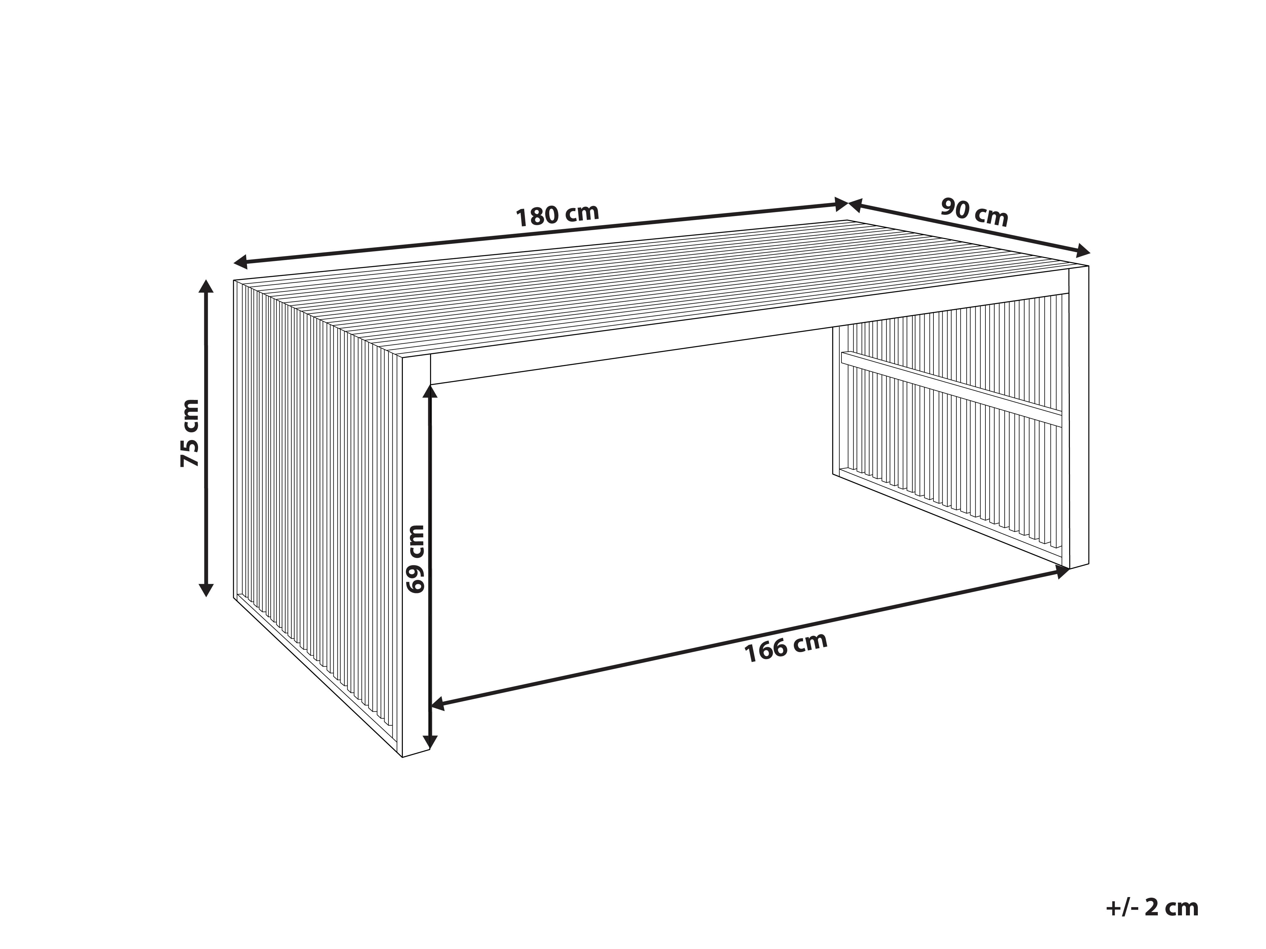 Tuin eettafel SULZANO 180 cm 90 cm Acaciahout Bruin