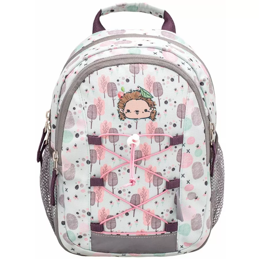 Belmil Kindergartenrucksack Mini Kiddy Kindergartenrucksack für 1-3 Jährige Kinder mit Brustgurt Woodland Hegdehog