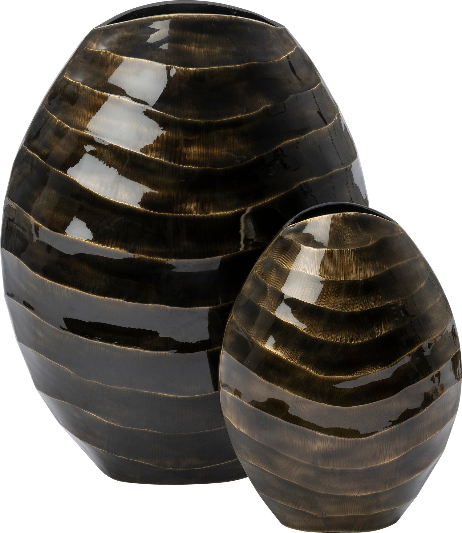 Intratuin vaas Bregje goud / zwart 46 x 19 x 55 cm