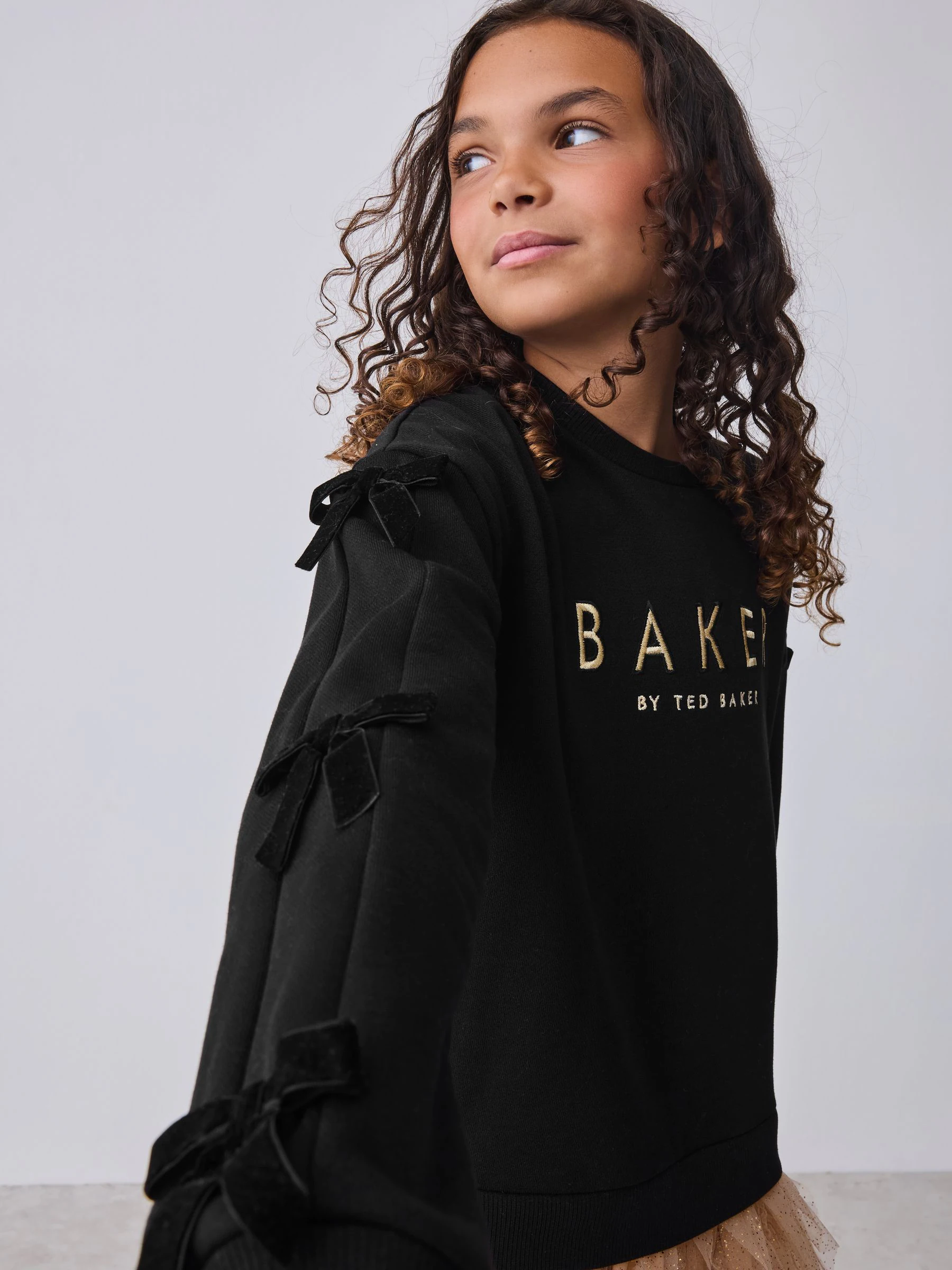 Zwart - Baker by Ted Baker Mesh Skirted Sweat Mockable Dress