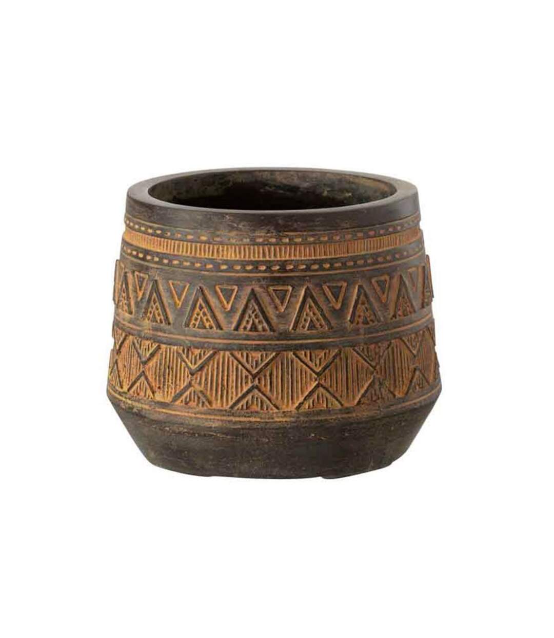 Paris Prix - Cache-pot Déco ethnique 18cm Marron