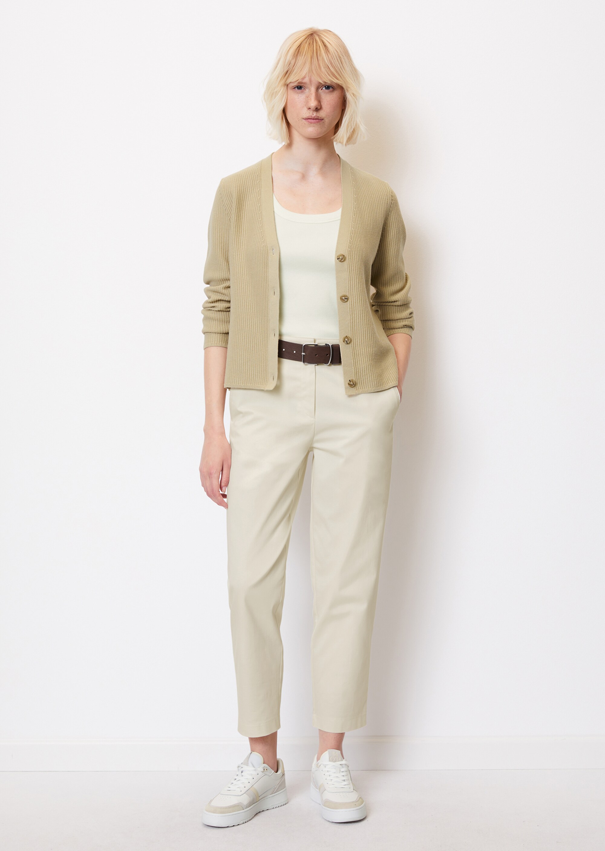 Rippstrick-Cardigan slimmit feiner Rippenstruktur