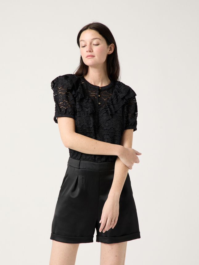 Combi short dentelle