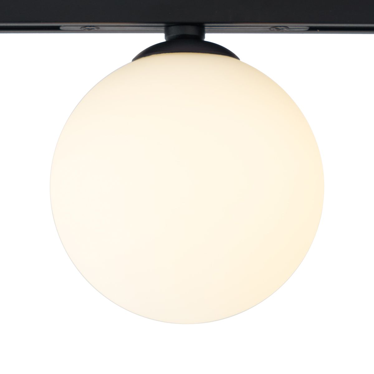 Moderne plafondlamp zwart met wit glas voor railsysteem 1-fase - Slimline Eira