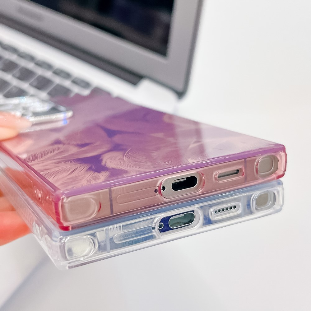 Samsung Galaxy S25 Ultra Hybrid Hardcase Schutzhülle mit Kameraglasschutz im Glitzer Design - Lila
