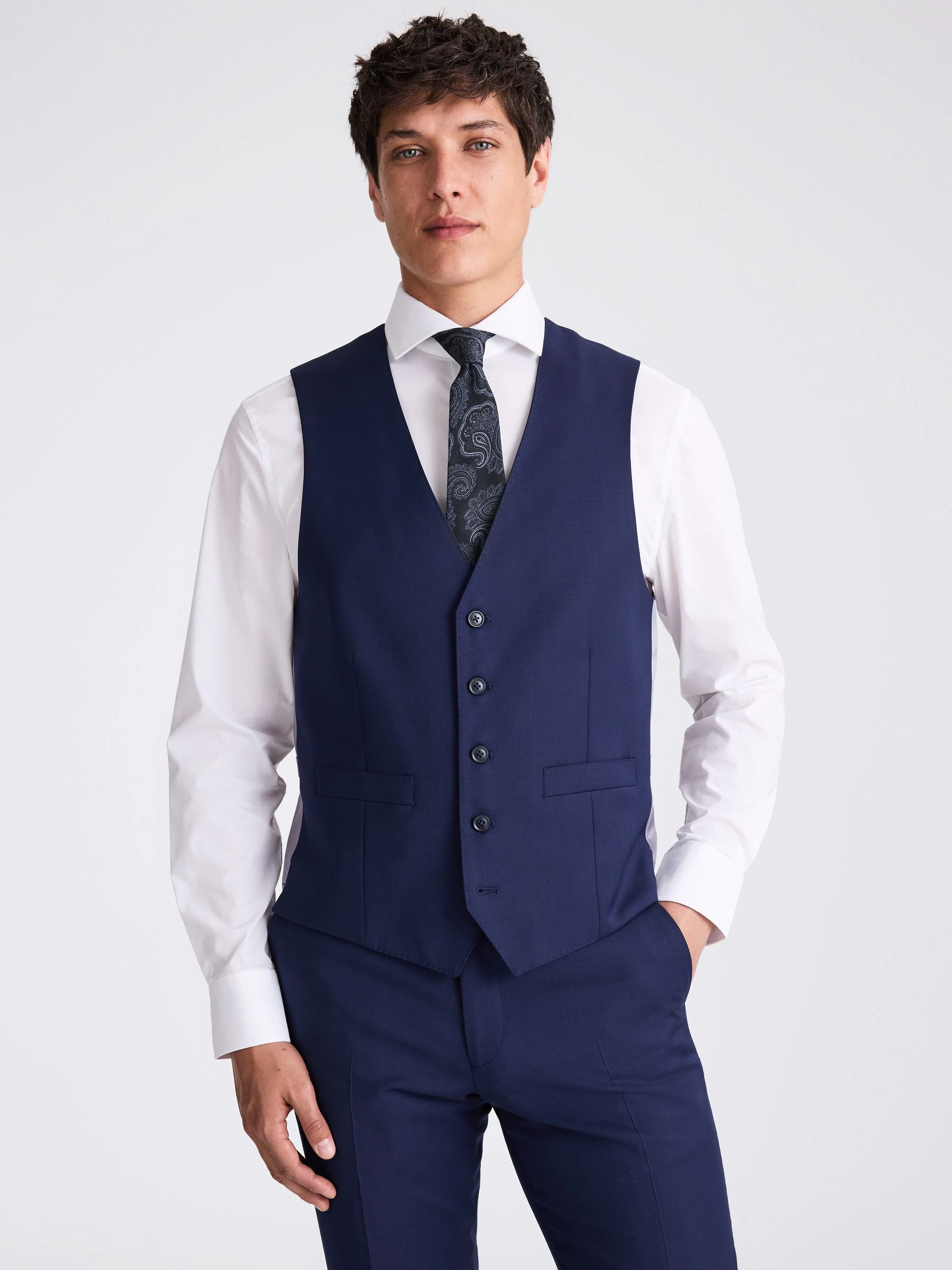 Moss modieus herenvest van keperstof