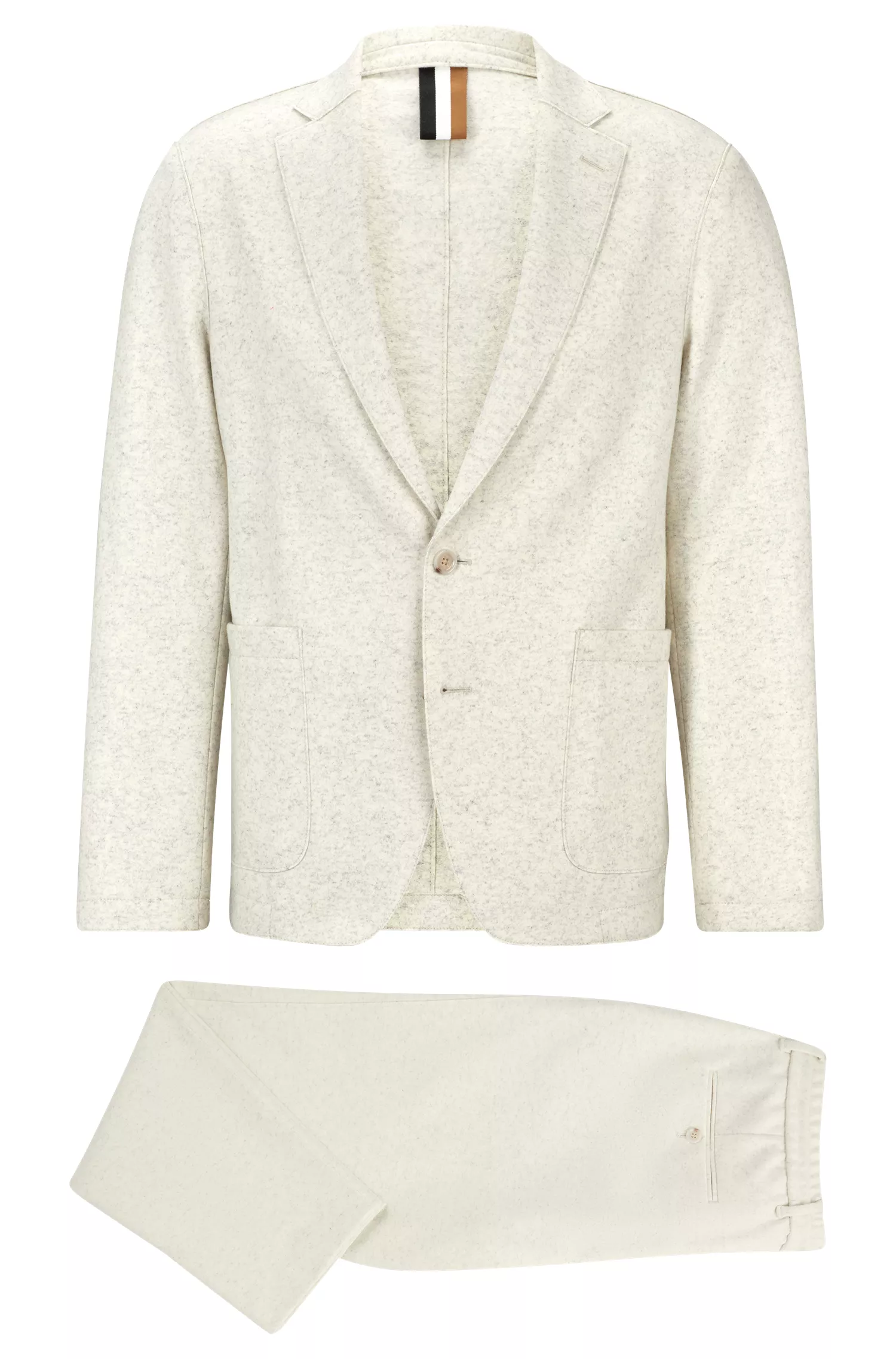 Jaqueta BOSS preta de corte slim em malha de lã mesclada