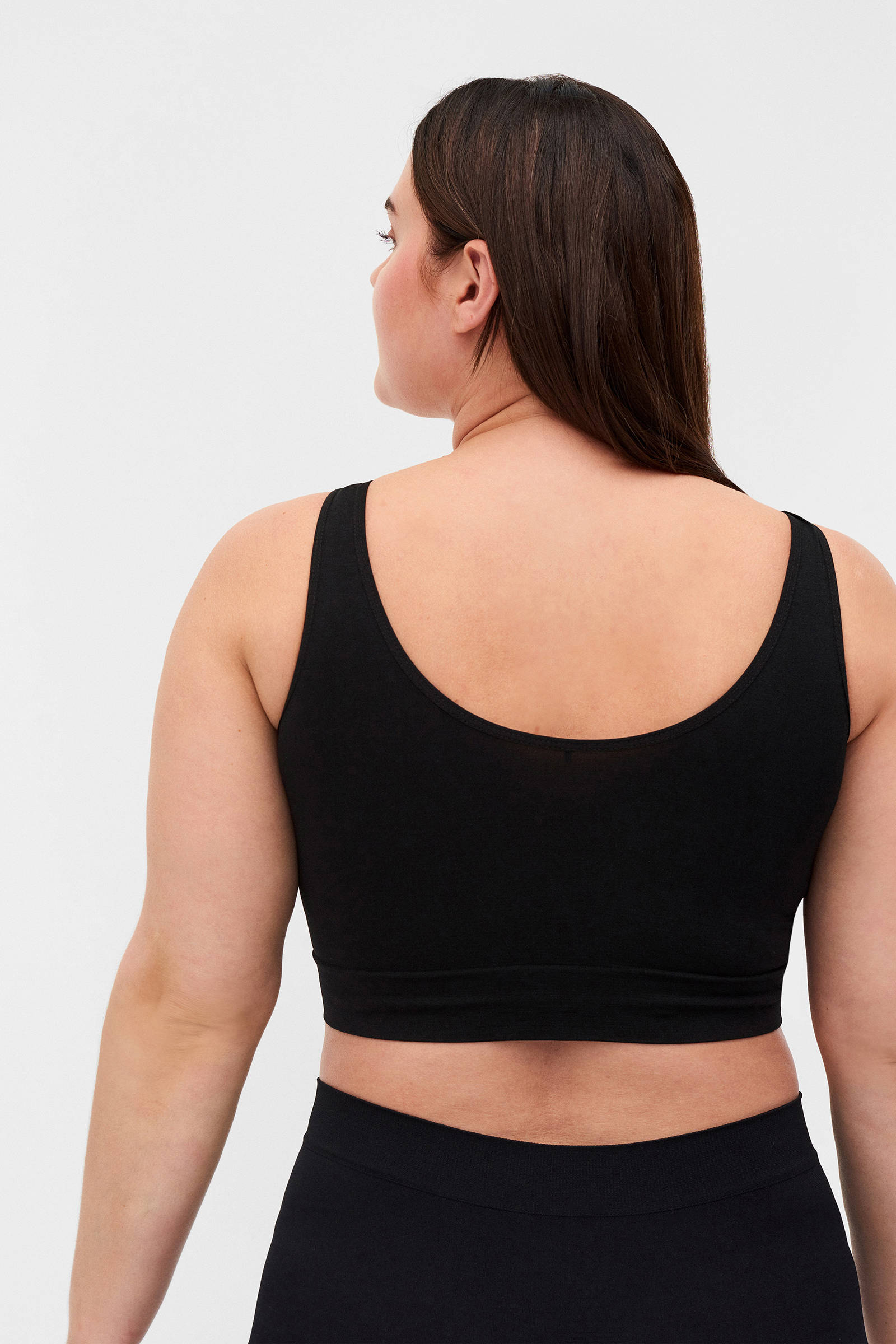 Zizzi niet-voorgevormde naadloze bh top LSEAMLESS zwart