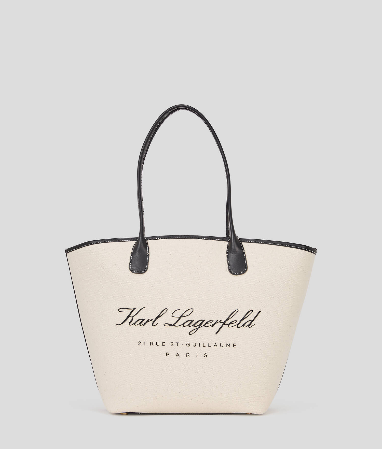 SAC CABAS EN TOILE HOTEL KARL DE TAILLE MOYENNE - Naturel/Noir