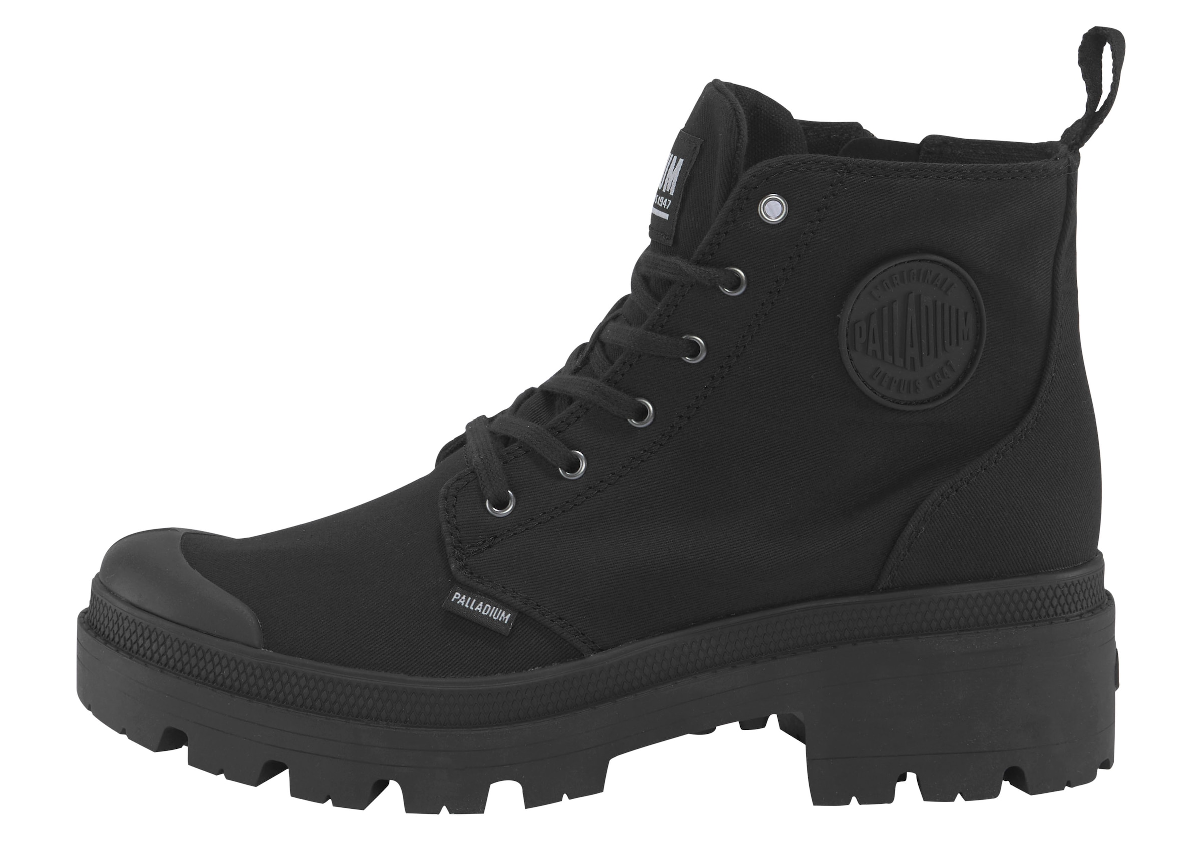 Palladium Schnürstiefelette »PALLABASE TWILL«  Schnürstiefel, Schnürboots aus Canvas mit Reissverschluss