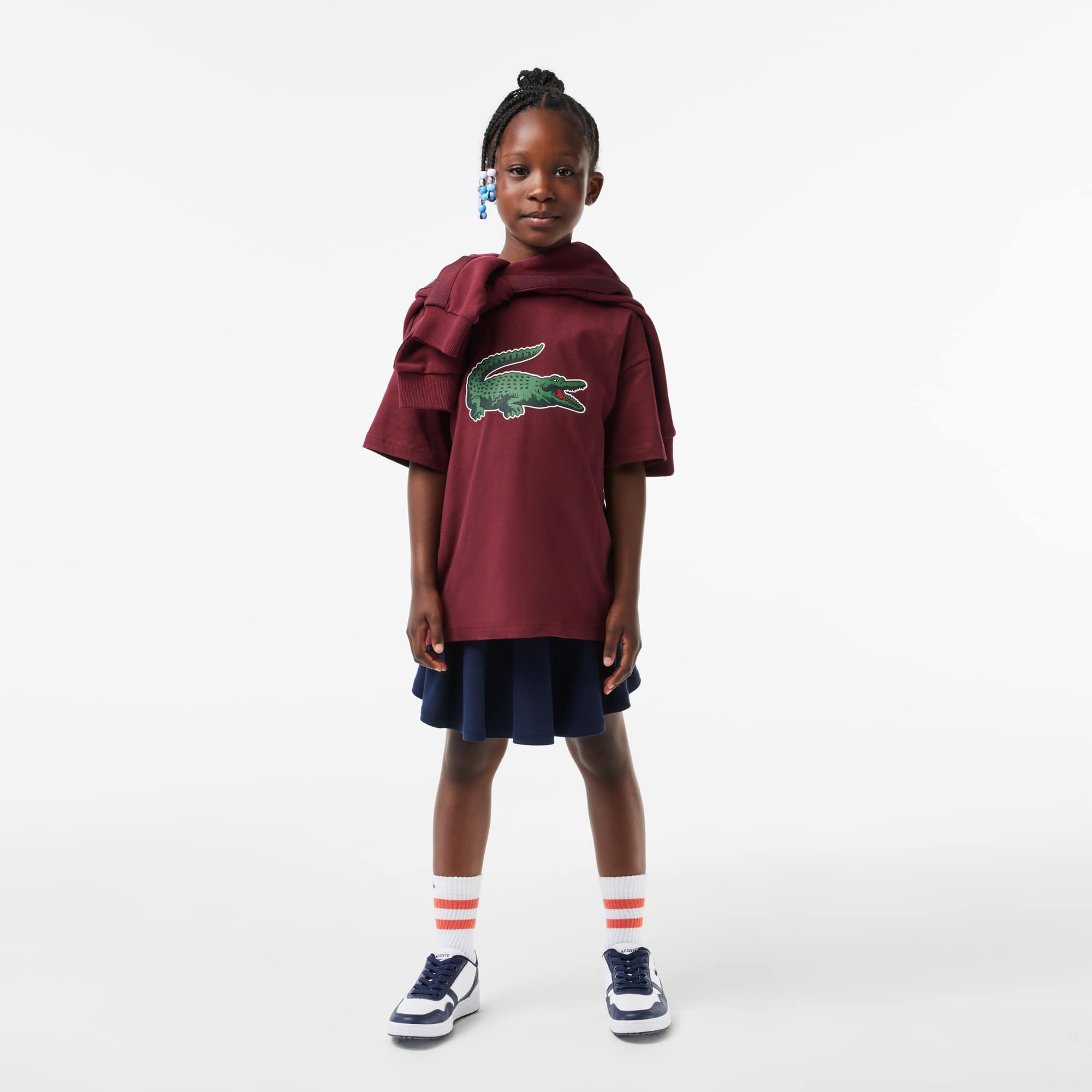 T-shirt avec imprimé graphique en coton T-Shirts & Chemises - Rouge - Lacoste - Enfant
