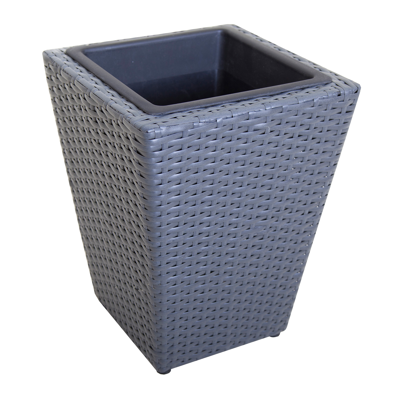 Pflanzkübel - betongrau - Rattan-Optik - 36 cm