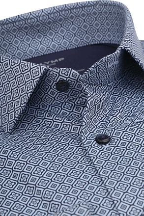 OLYMP Luxor Overhemd 24/Seven Print Blauw 131864-11 kopen