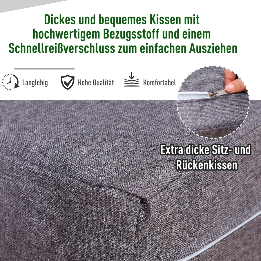 Outsunny Gartengarnitur für 4 Personen grau