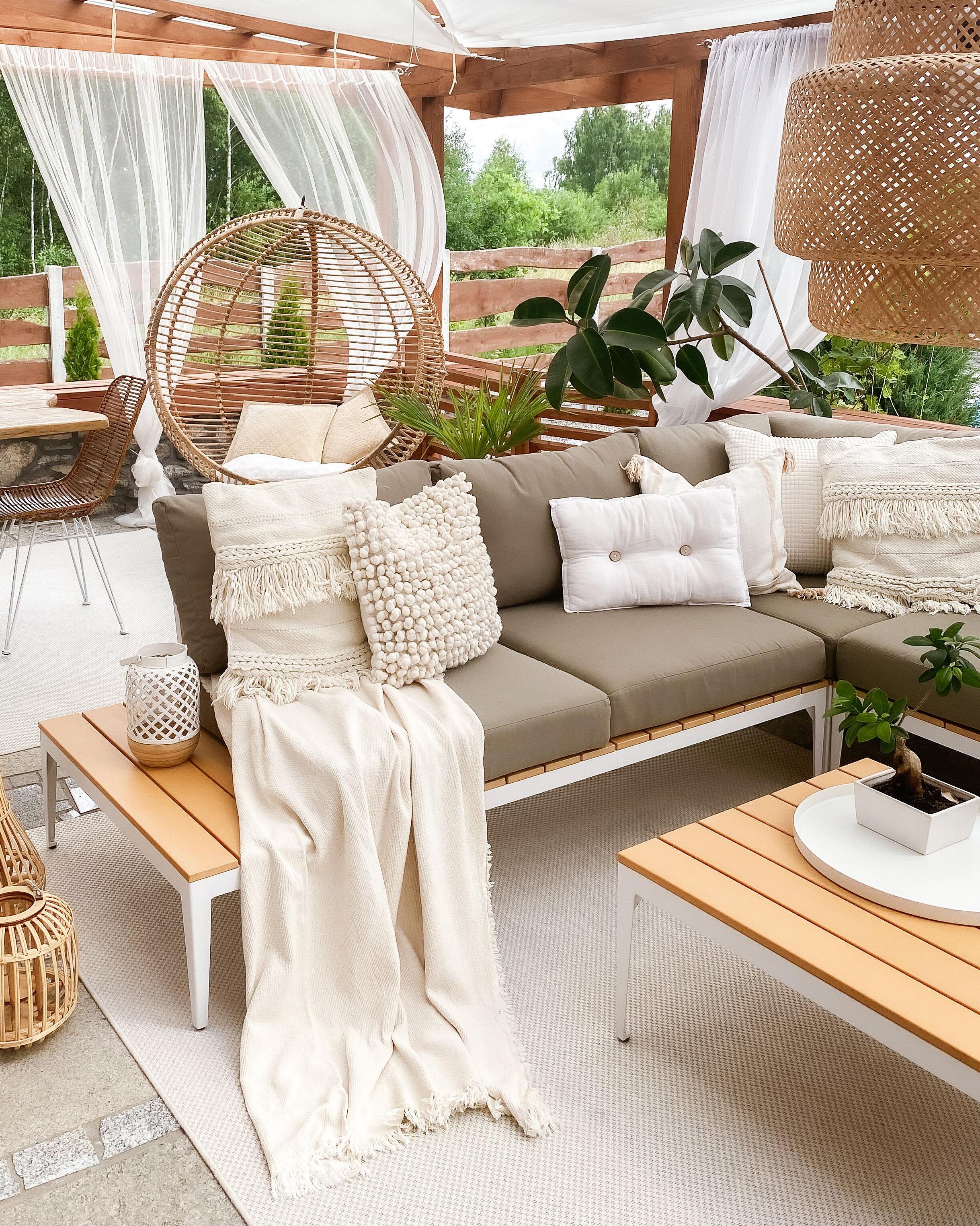 Tuin hoekloungeset met tafel 5-zits POSITANO Grijs