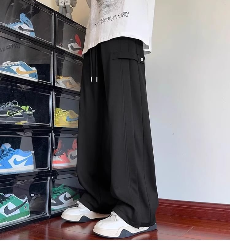Savenne - Effen joggingbroek met trekkoord in de taille en wijde pijpen