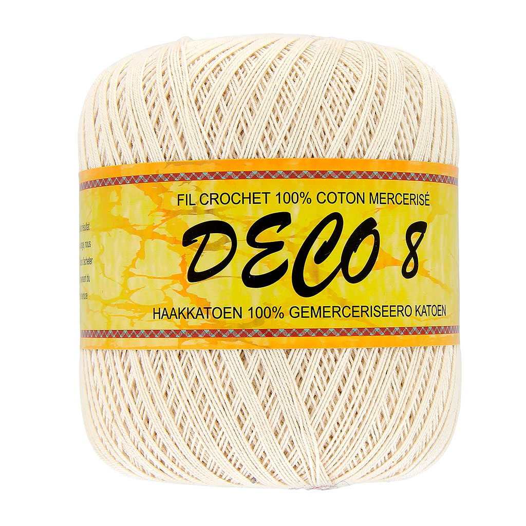 Fil en coton à crocheter écru 100g