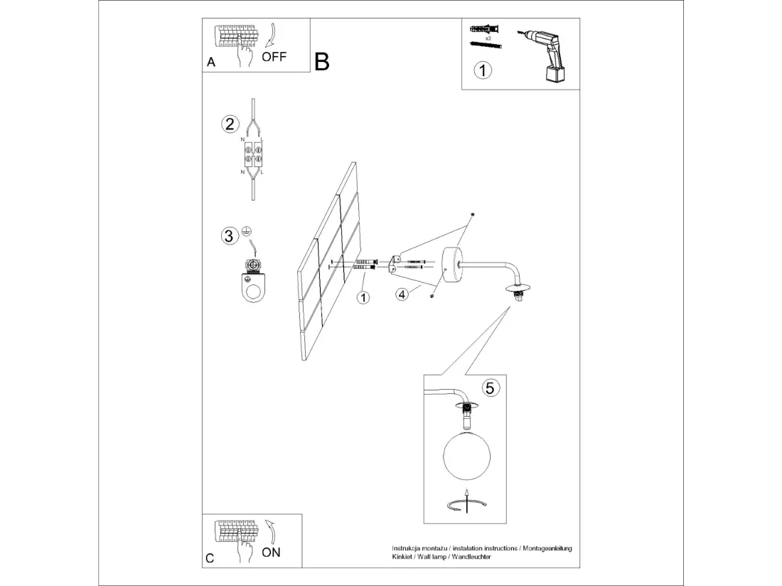 Applique Astral minimaliste en acier/verre - 1 sources lumineuses - L.10 x H.21 cm - blanc
