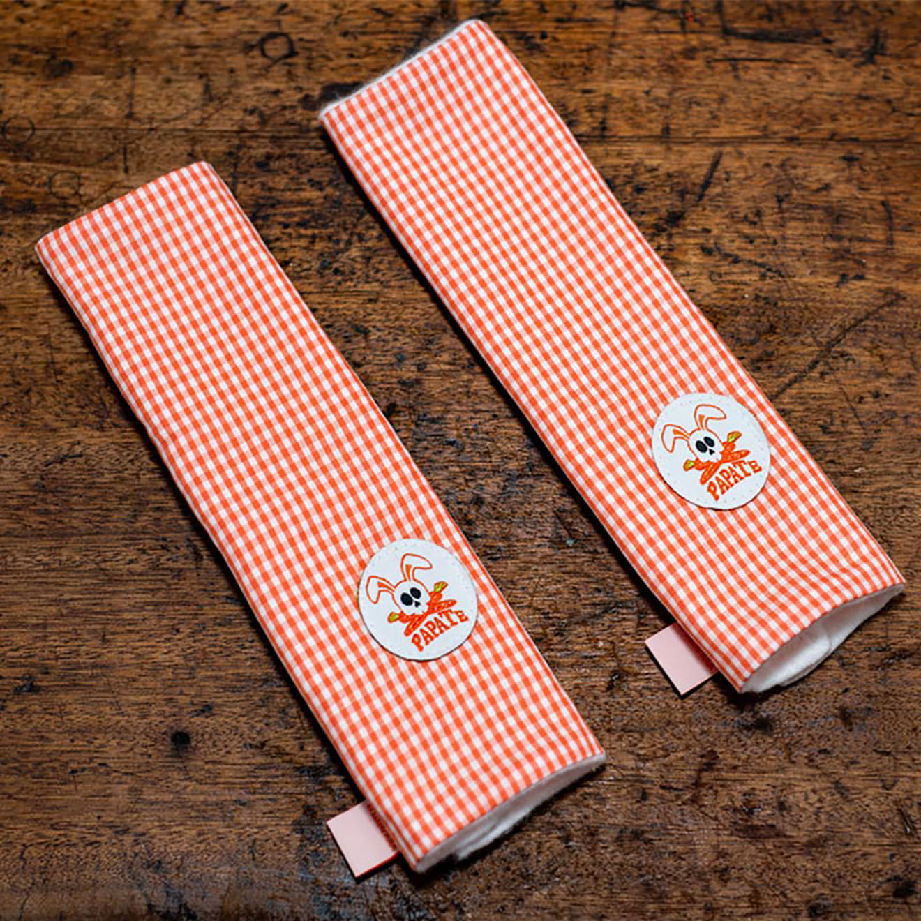 Papate Protège Ceinture de sécurité en Coton Bio vichy - 5x23 cm