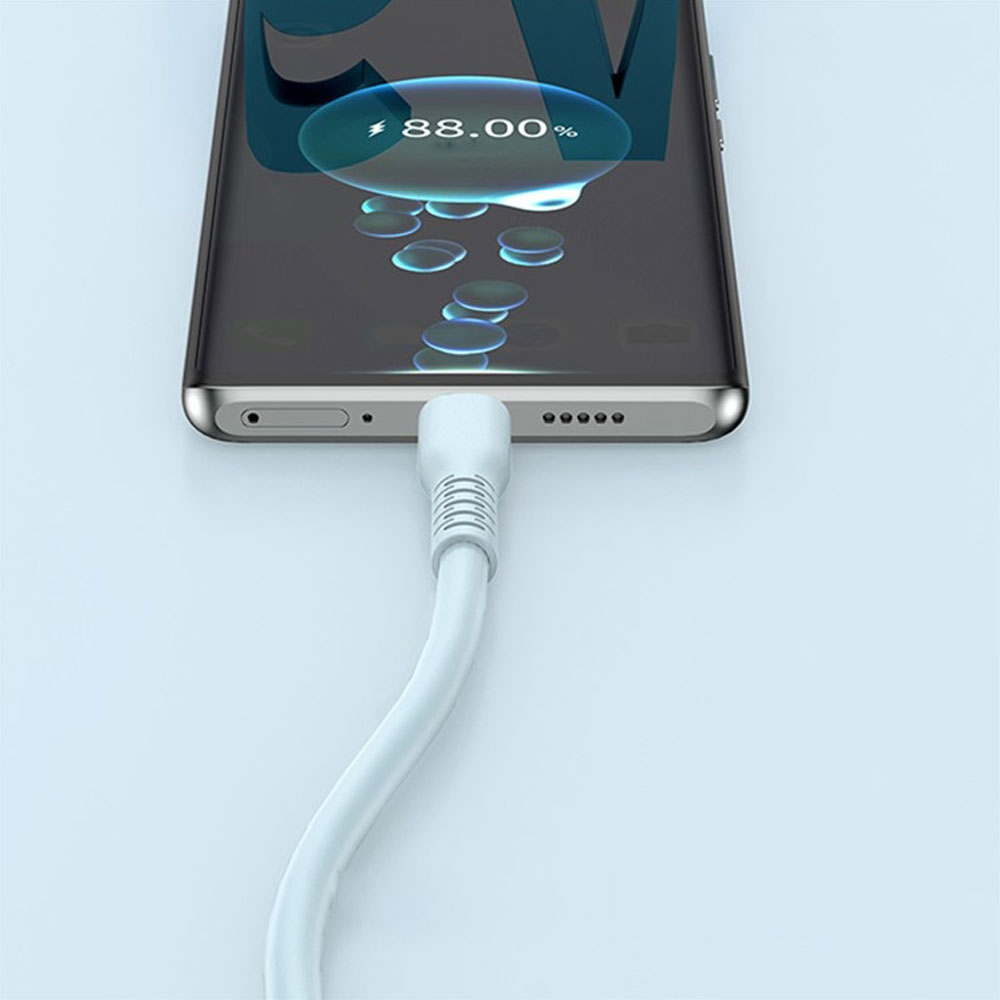 (2m) 6A USB A auf USB C Silikon Ladekabel Fast Charge Datenkabel - Rosa