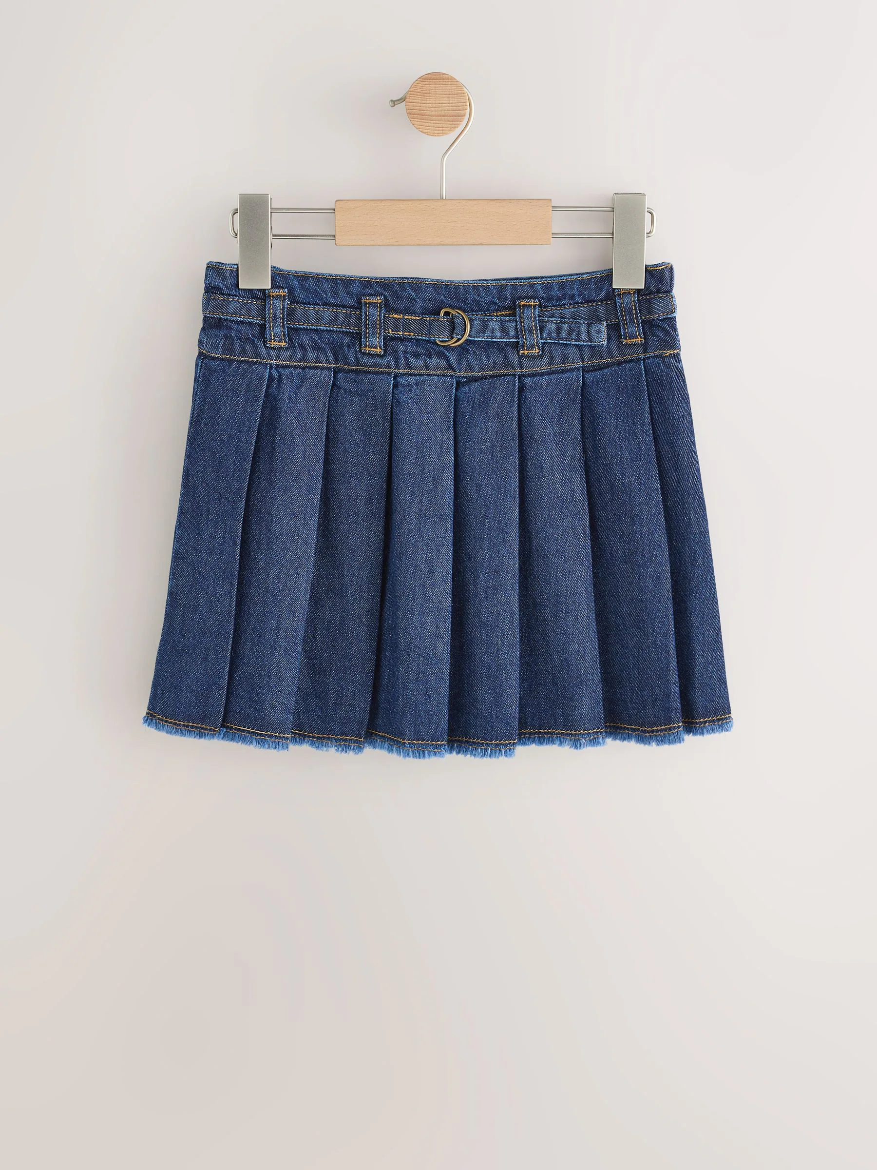 Donkere wassing - Geplooide denim rok (3-16jr)