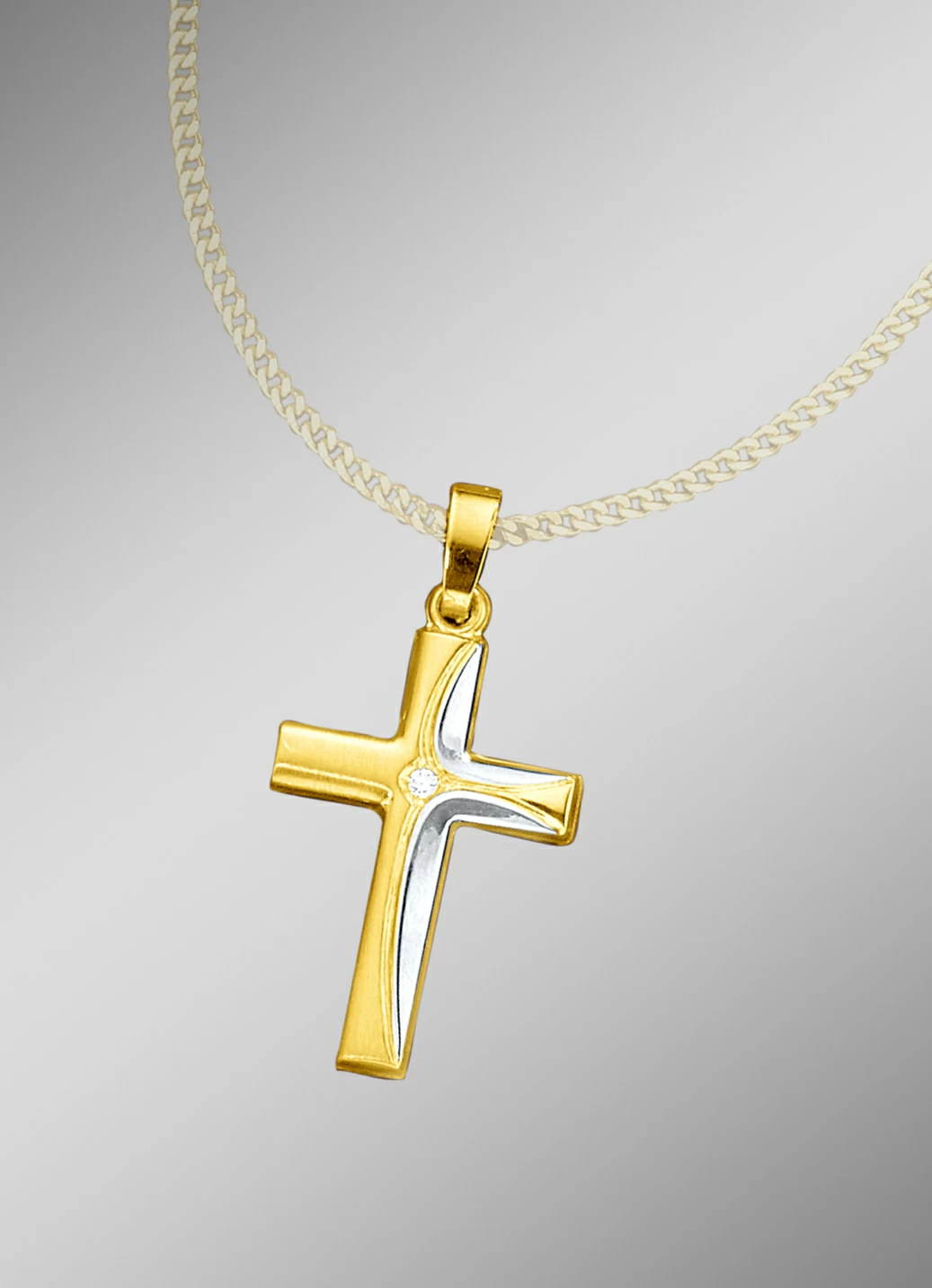 Kreuz-Anhänger in Bicolor